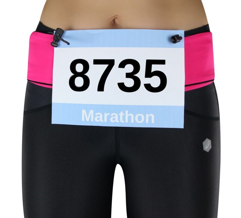 Triathlon Startnummernband - Verstellbarer Laufgürtel Mit 6 Gel Haltern